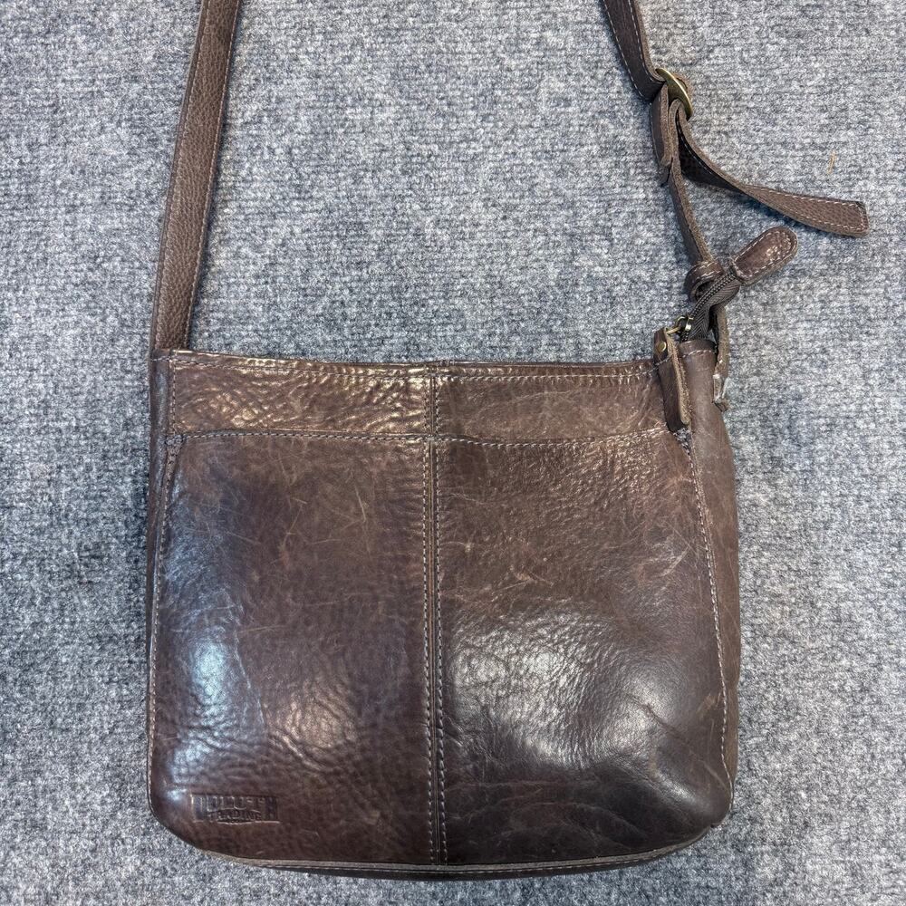 Duluth Trading Co Brown Leather Crossbody Purse Shoulder Bag Medium Pocket